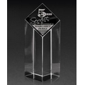 Chiseled Column Crystal Award (3 3/8"x8"x3 3/8")